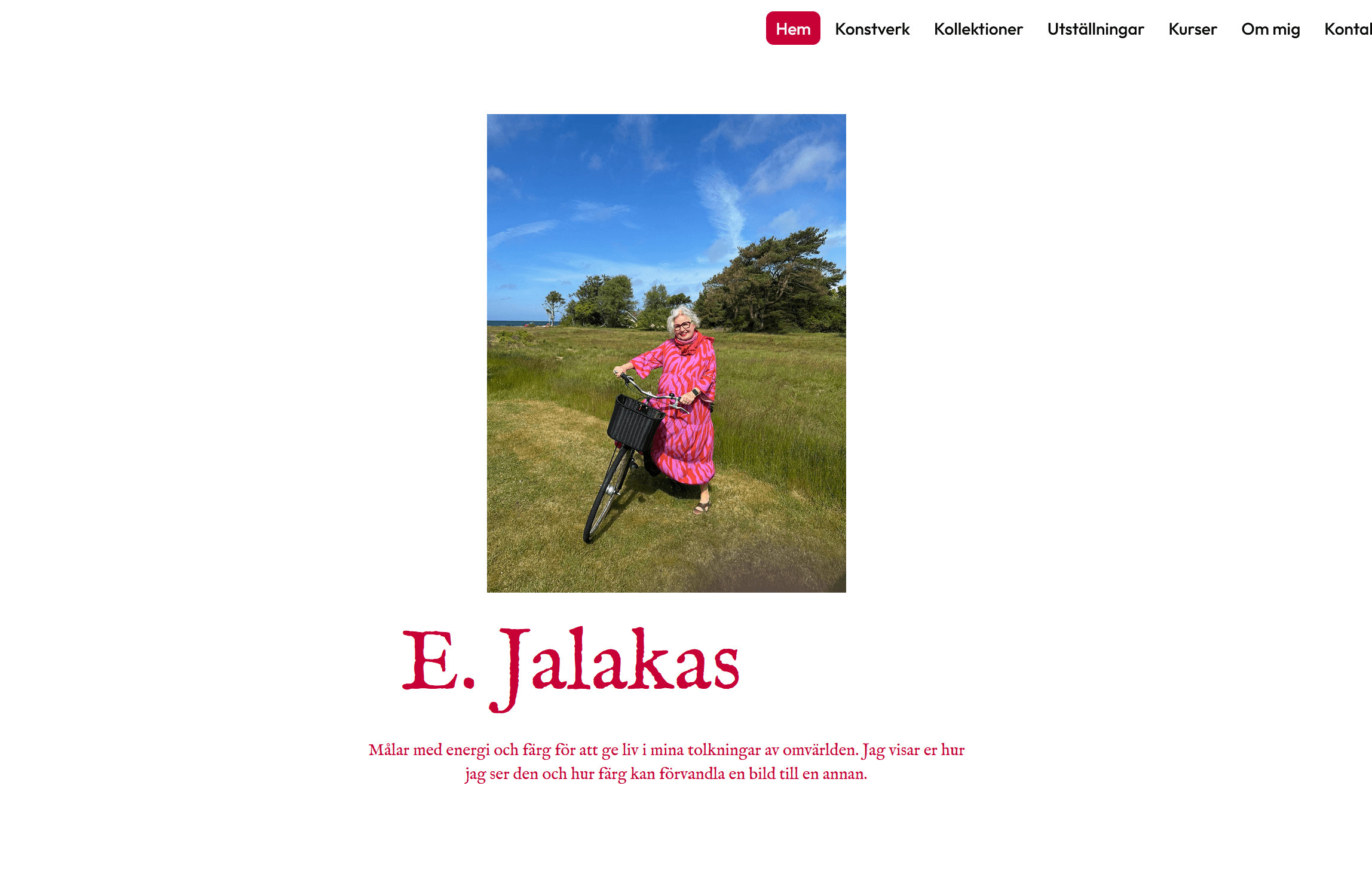 Jalakas Art website home page displaying featured artwork.