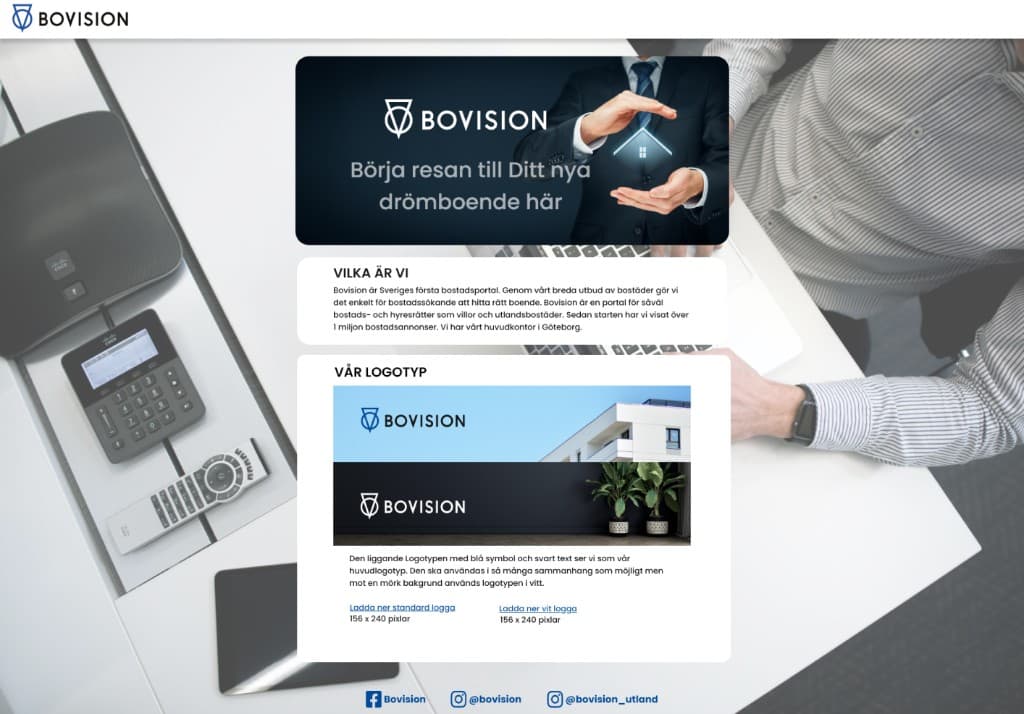 Bovision press kit with logo and brand guidelines.